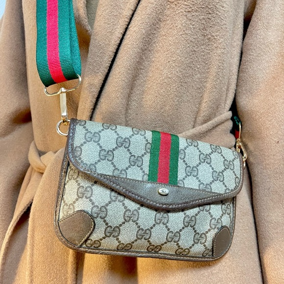 Authentic Gucci vintage web sherry line clutch bag 89.01.029 (HK50) - Picture 1 of 15